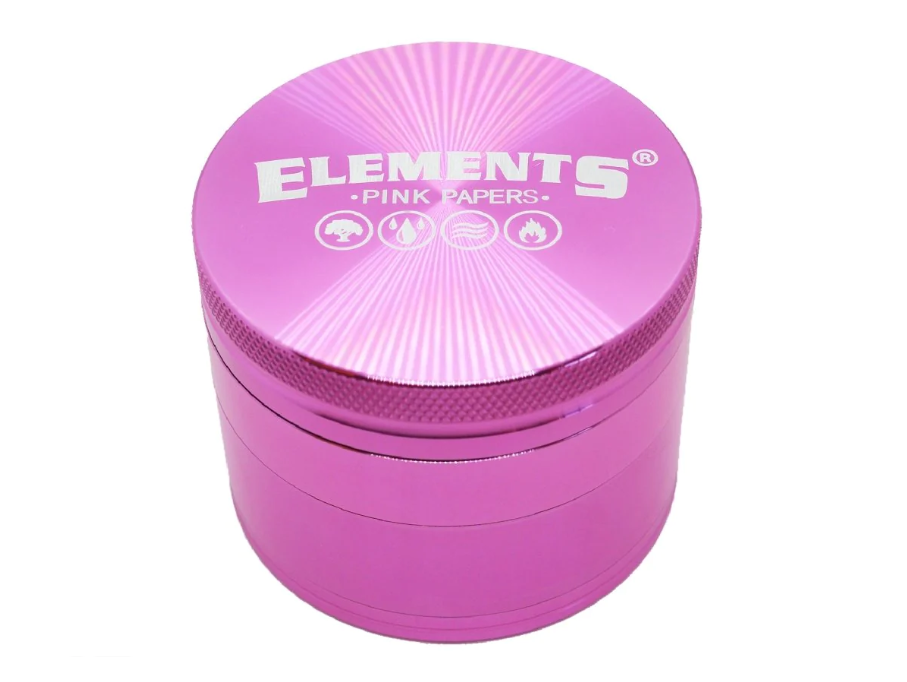 Kovová drtička Elements, průměr 61mm, 4-dílná, růžová